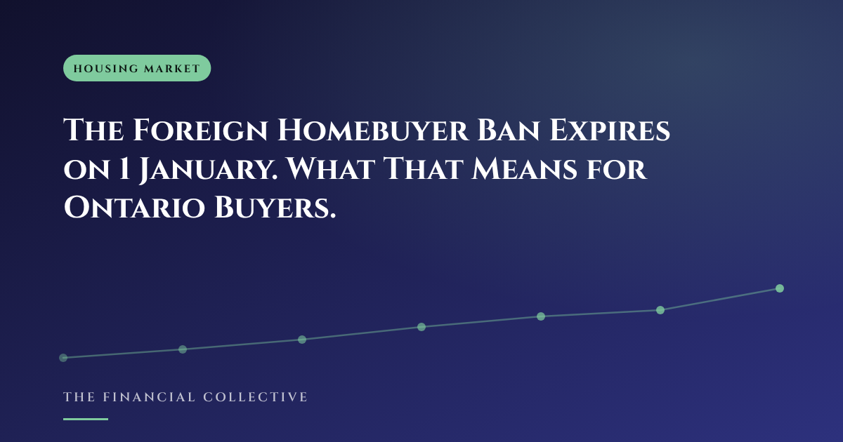 The Foreign Homebuyer Ban Expires on 1 January. What That Means for Ontario Buyers.