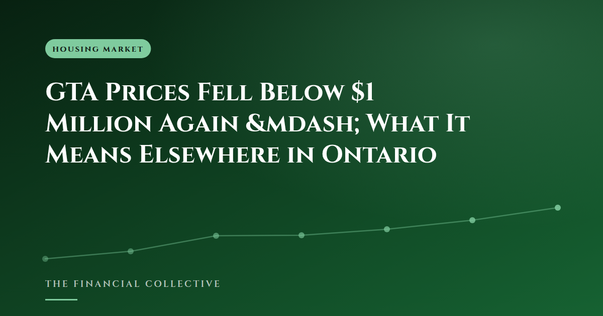 GTA Prices Fell Below $1 Million Again — What It Means Elsewhere in Ontario