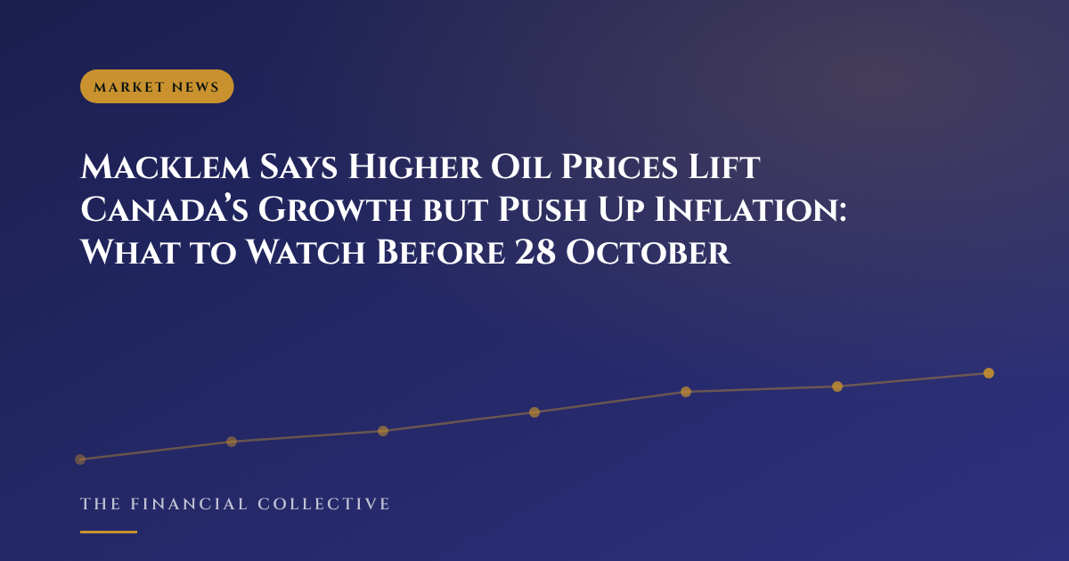 Macklem Says Higher Oil Prices Lift Canada’s Growth but Push Up Inflation: What to Watch Before 28 October